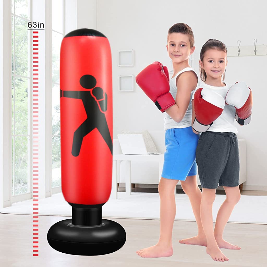 Proberos Inflatable Punching Bag for Kids Adults, Punching Bag Karate Inflated Toy Gifts for Boys and Girls, Boxing Bag for Immediate Bounce-Back for Taekwondo, and to Relieve Pent Up Energy Proberos Inflatable Punching Bag for Kids Adults, Punching Bag Karate Inflated Toy Gifts for Boys and Girls, Boxing Bag for Immediate Bounce-Back for Taekwondo, and to Relieve Pent Up Energy
